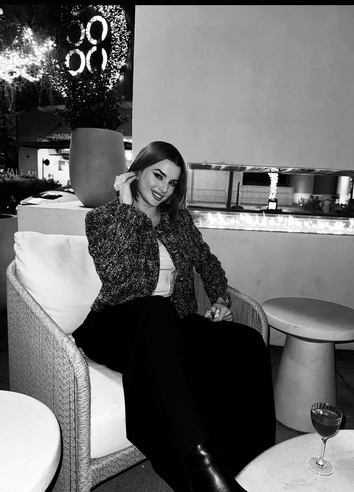 Nena sitting and smiling